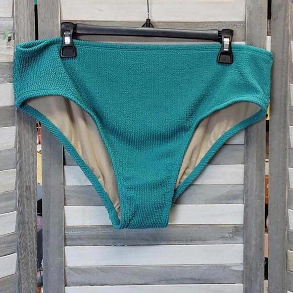 Pucker Textured Mid-Rise Medium Coverage Bikini Bottom | Kona Sol | X Large (16) - Picture 1 of 7